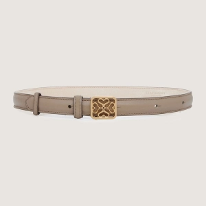 Strathberry Monogram Thin Buckle Belt - Macadamia
