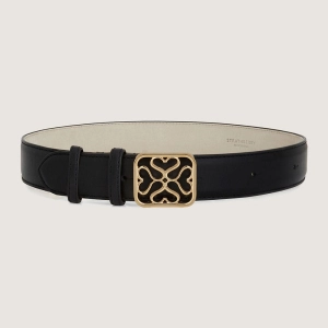 Strathberry Monogram Wide Buckle Belt - Black