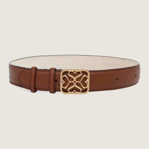 Strathberry Monogram Wide Buckle Belt - Tan