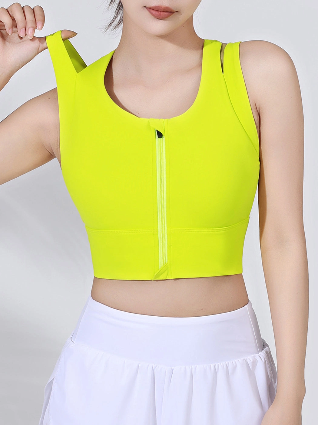 Stylish Front Zipper Yoga Sports Bra