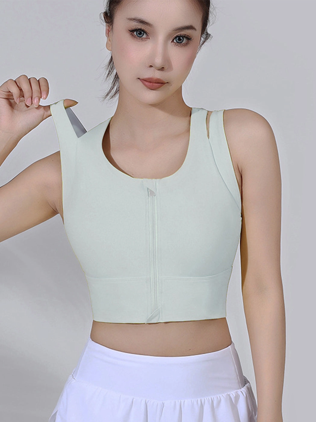 Stylish Front Zipper Yoga Sports Bra