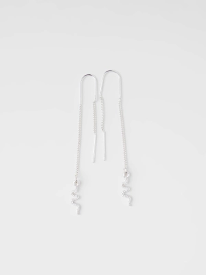 Thread Through Snake Earrings