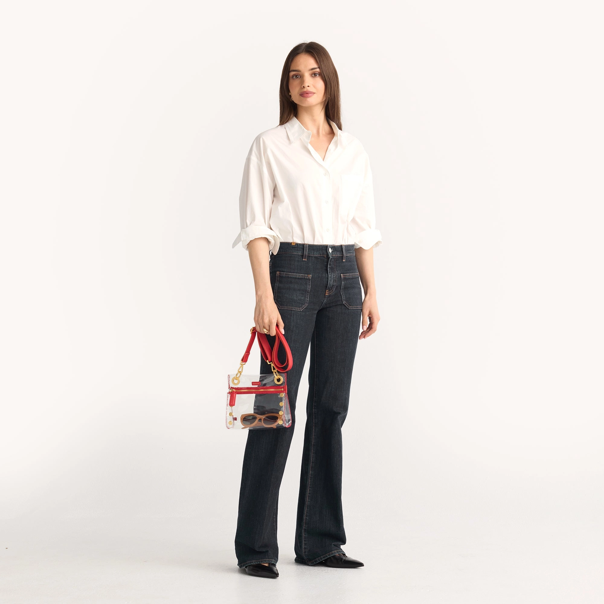 Tony | Clear Poppy Red/Brushed Gold | Sml