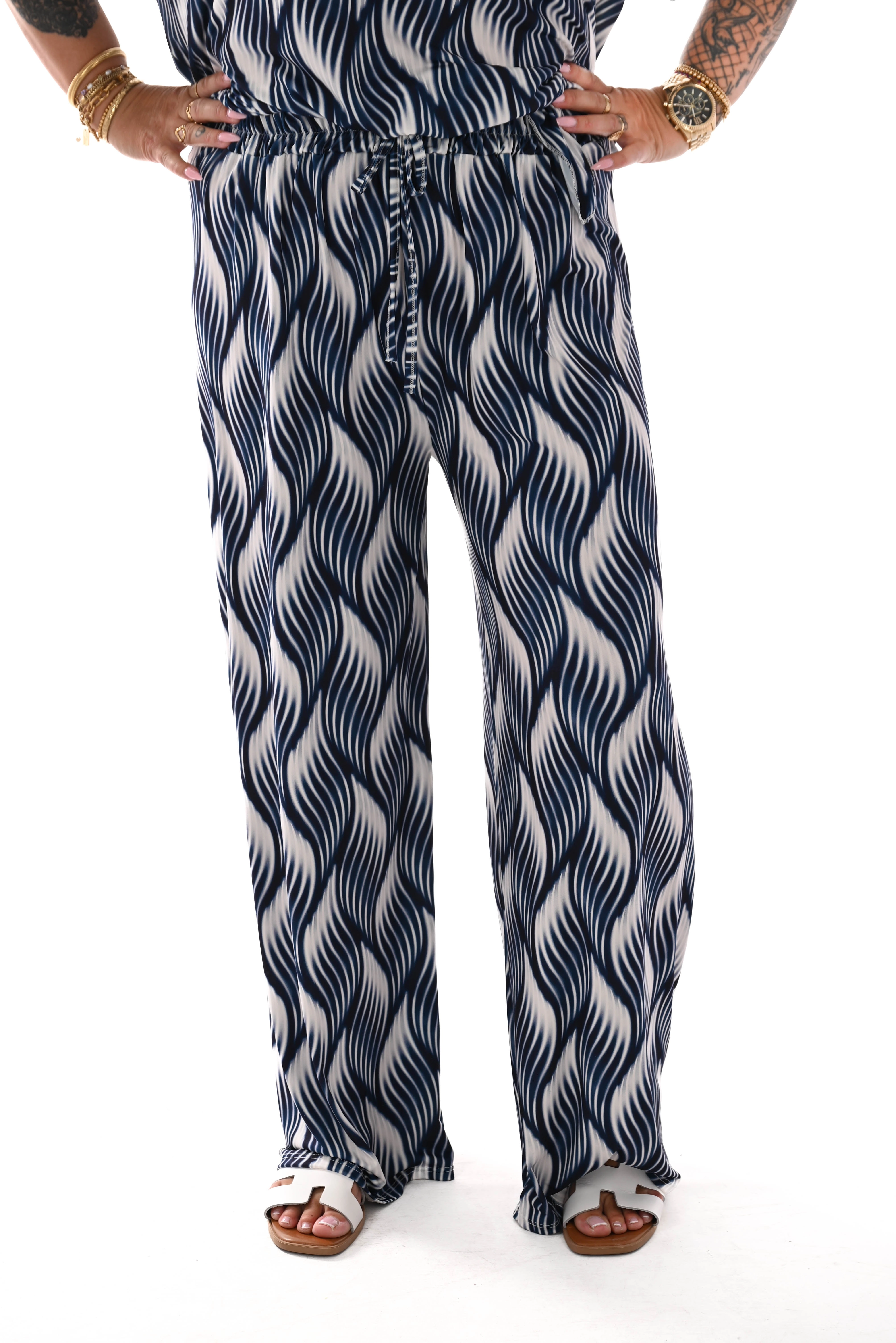 Tweedelig pak waves marineblauw