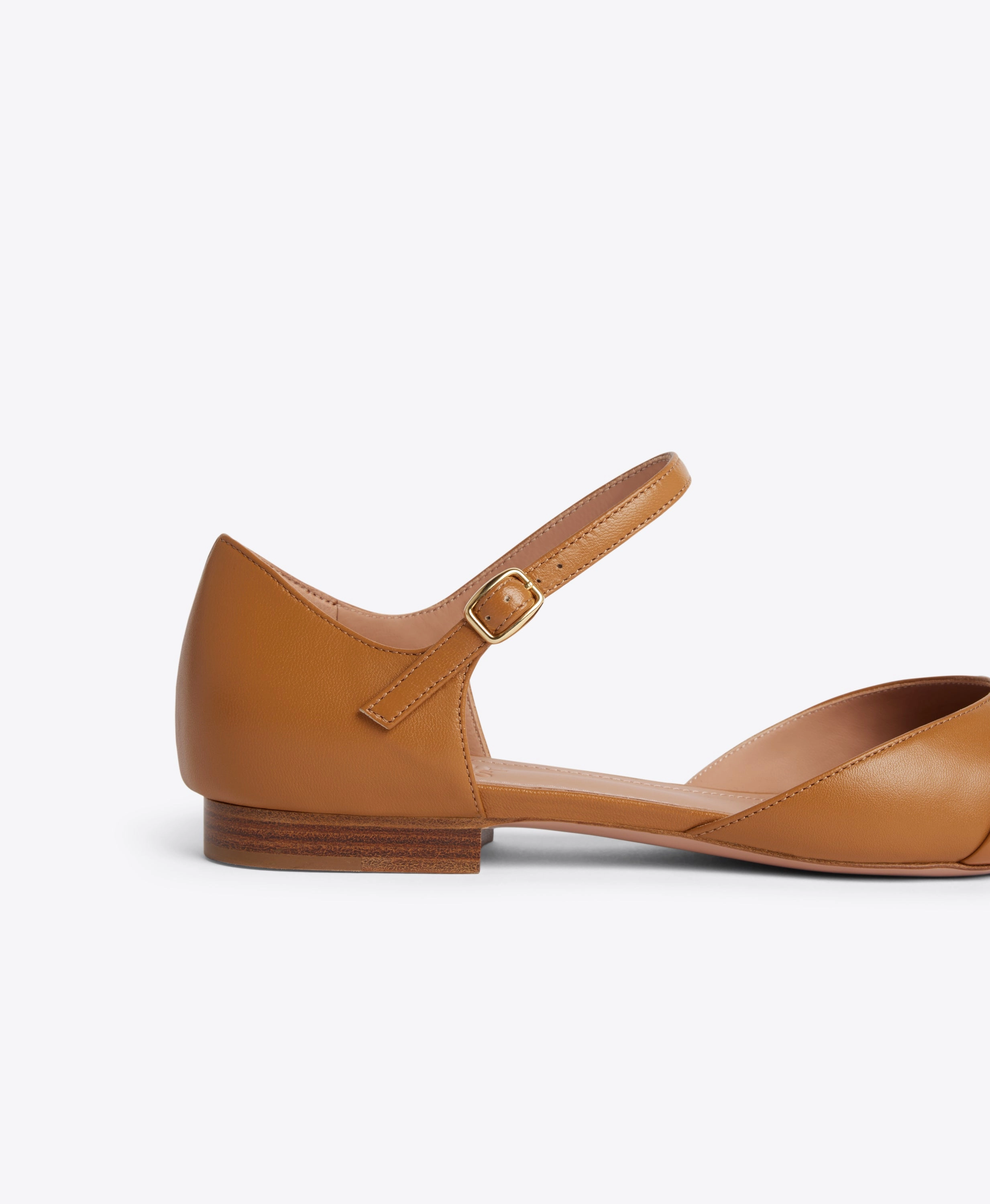 Ulla Brown Leather Flat Pumps