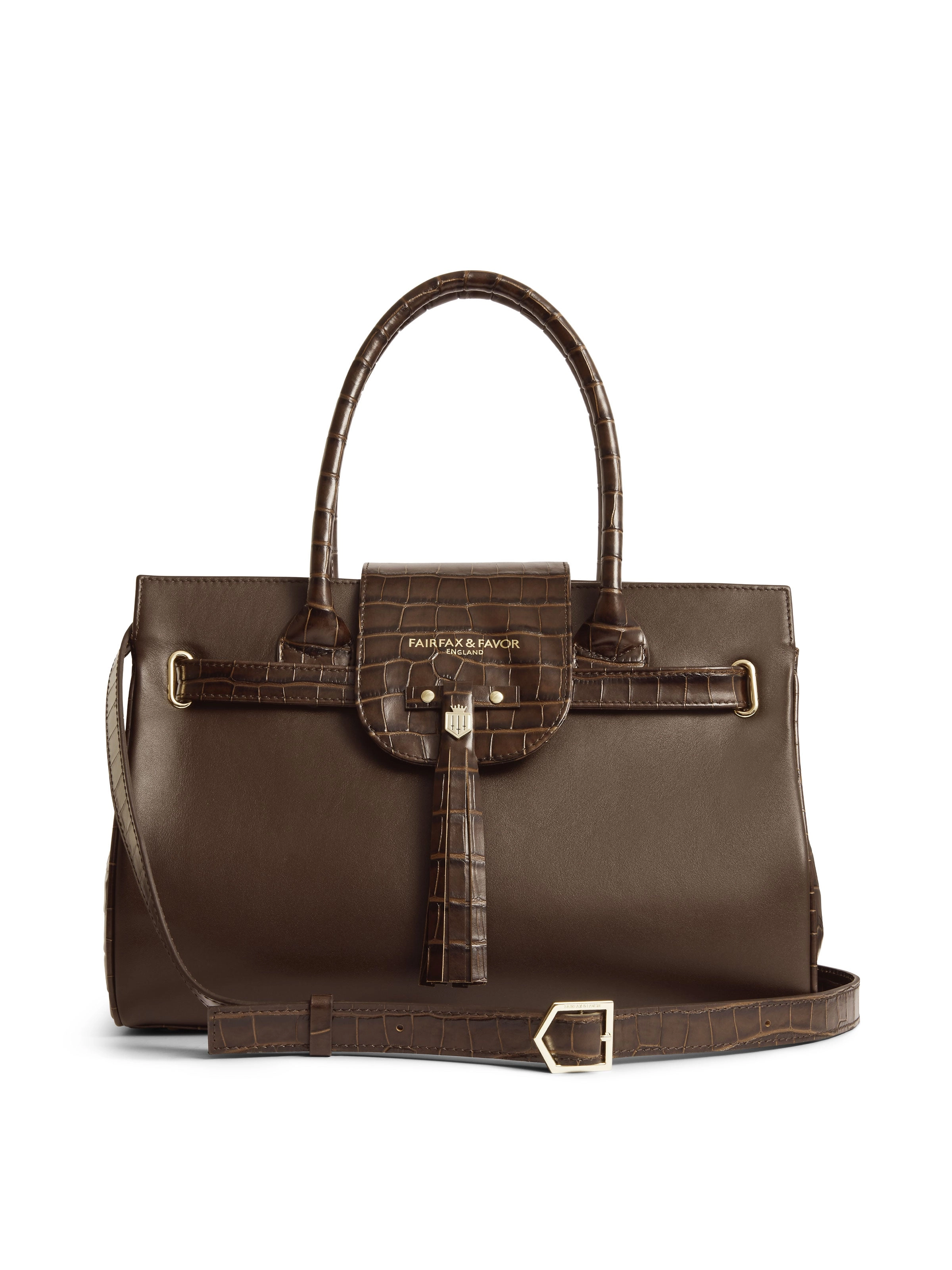 Windsor Handbag - Mahogany Croc