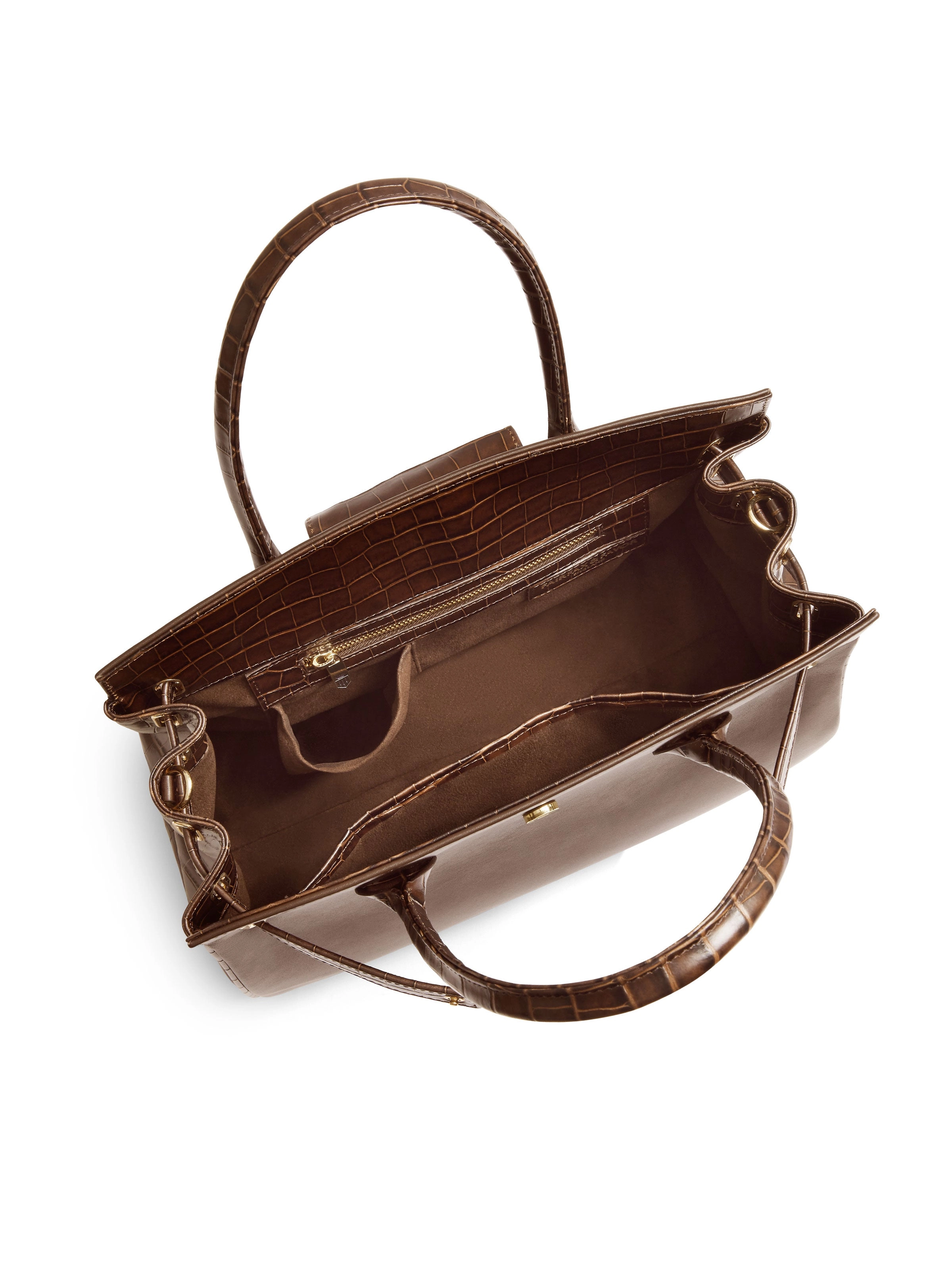 Windsor Handbag - Mahogany Croc