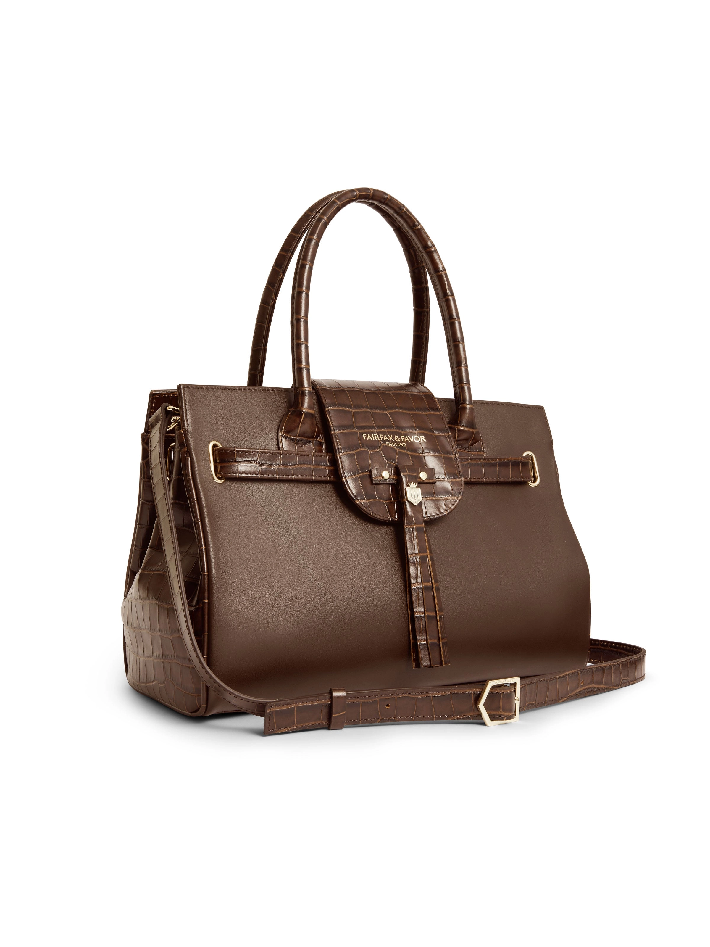 Windsor Handbag - Mahogany Croc