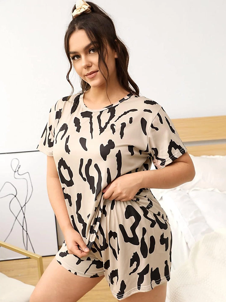 Women's Cute Casual Short-Sleeve and Shorts Pajama Set