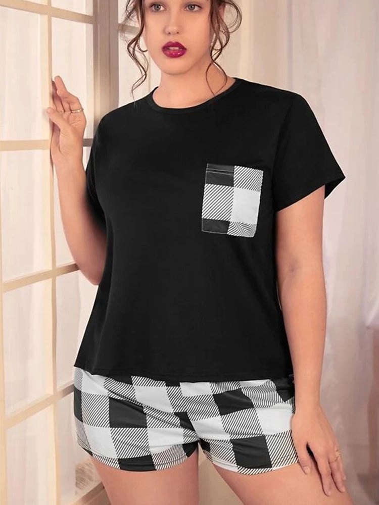 Women's Cute Casual Short-Sleeve and Shorts Pajama Set