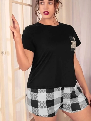 Women's Cute Casual Short-Sleeve and Shorts Pajama Set