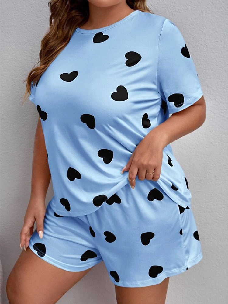 Women's Cute Casual Short-Sleeve and Shorts Pajama Set