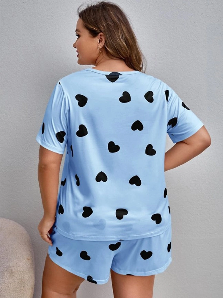 Women's Cute Casual Short-Sleeve and Shorts Pajama Set